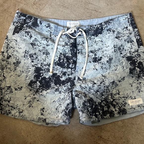 Saturdays New York City Other - Saturdays New York City Black and Light Gray Marbled Swim Trunks